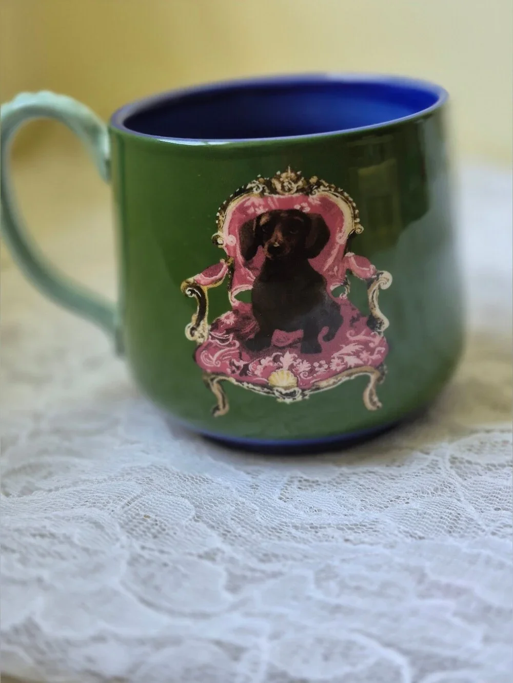 Anthropologie Raphael Balme Dachshund Dog Coffee Cup